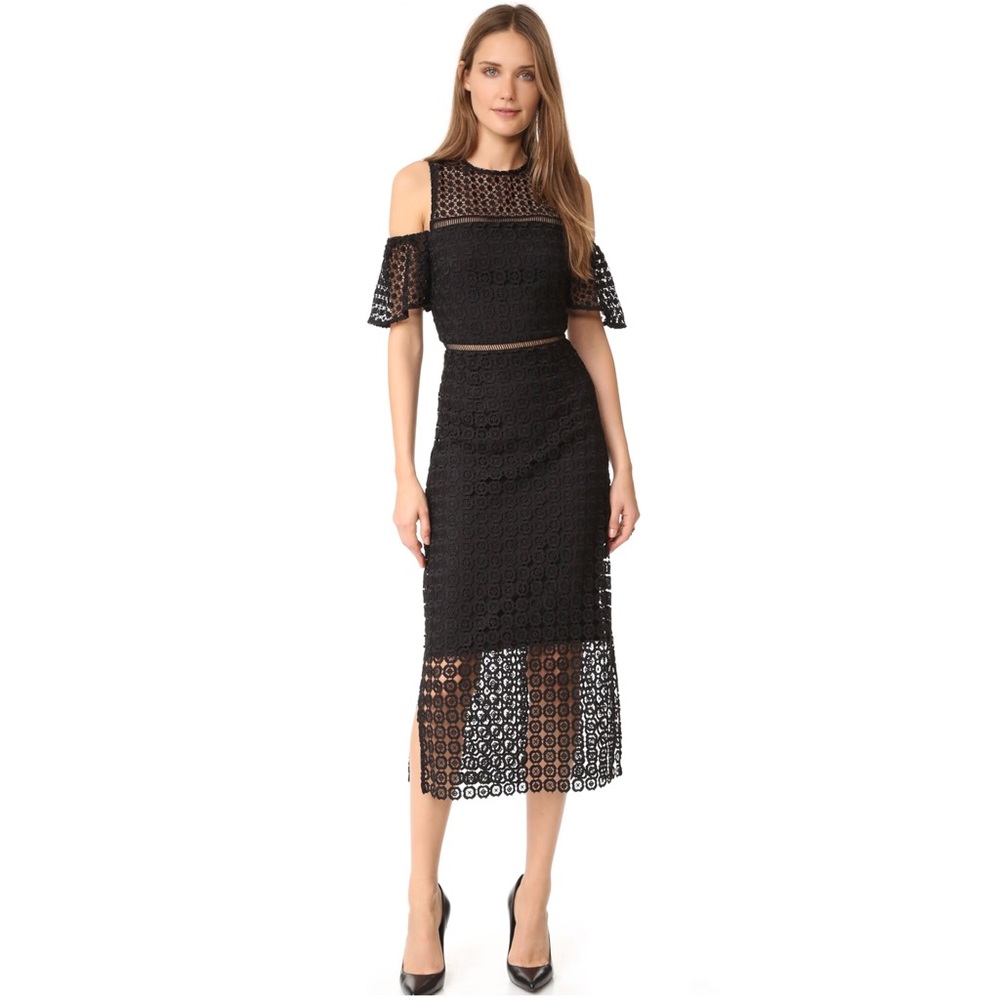 NWT CYNTHIA ROWLEY GEO COLD SHOULDER DRESS